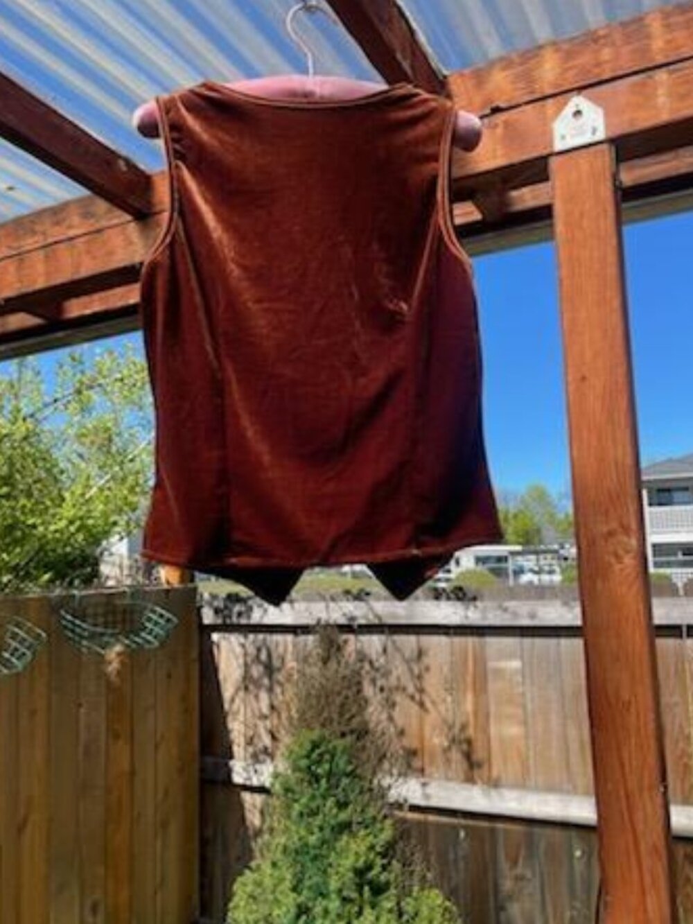 Bohemian Brown Velvet Vest-Size M - Picture 2 of 5